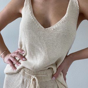 Crochet - Short and Top Set - Cream